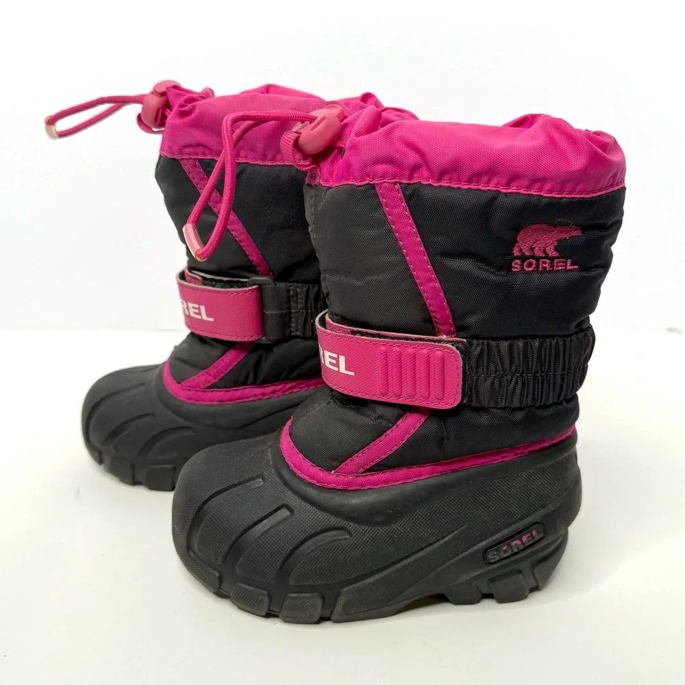 Sorel Black and Pink Flurry Winter Boots